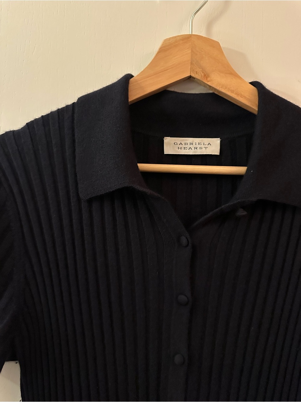GABRIELA HEARST | Navy Ribbed Polo Maxi Dress - Picture 5 of 8